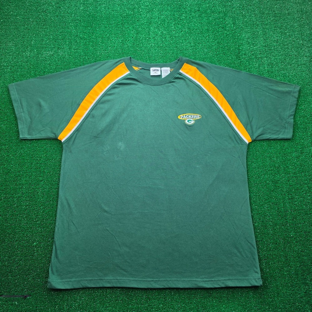 Vintage 1999 Green Bay Packers The Edge Tshirt Mens XL‎ Green Raglan NFL Fan Tee